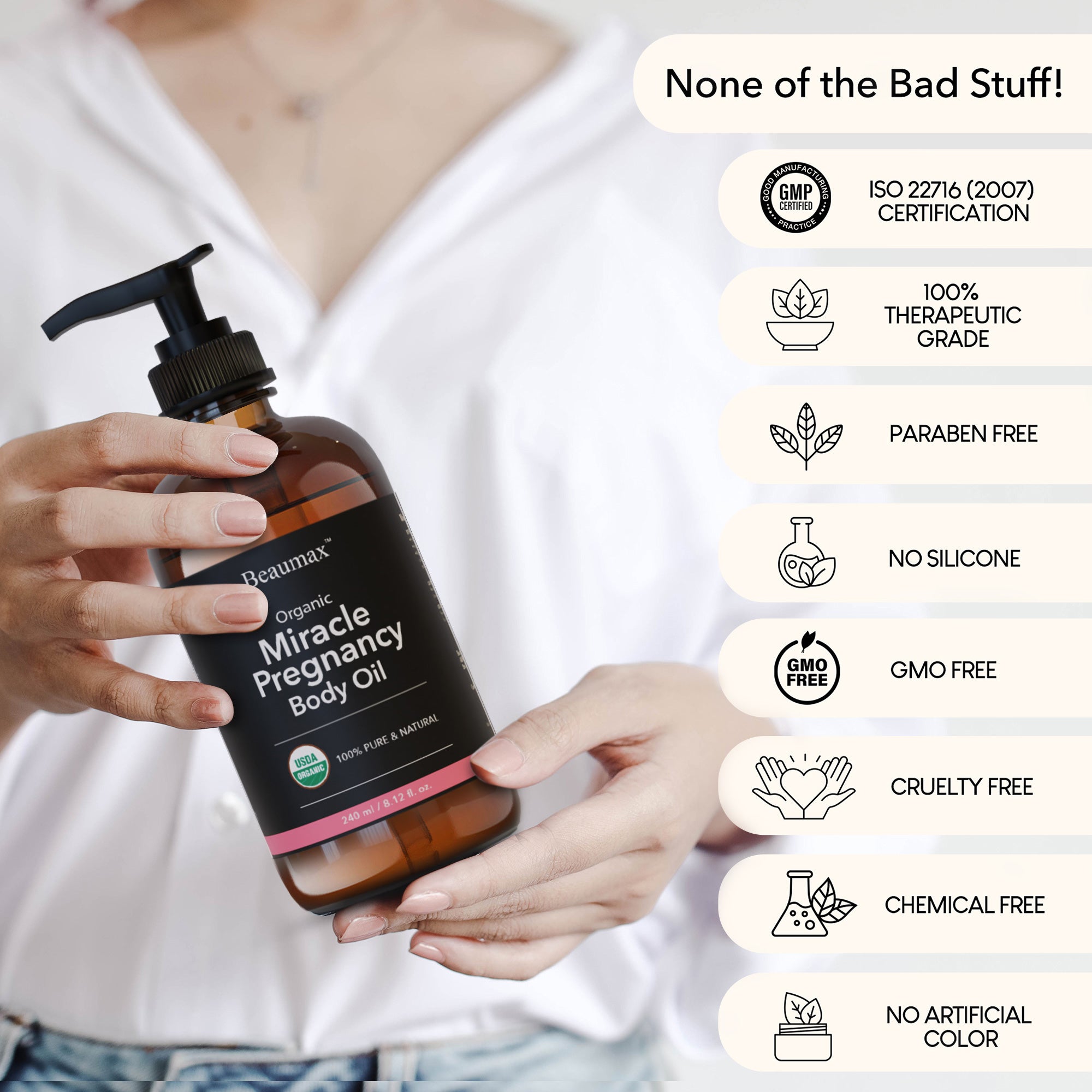 有机奇迹怀孕身体油 240 毫升/8.12 盎司。