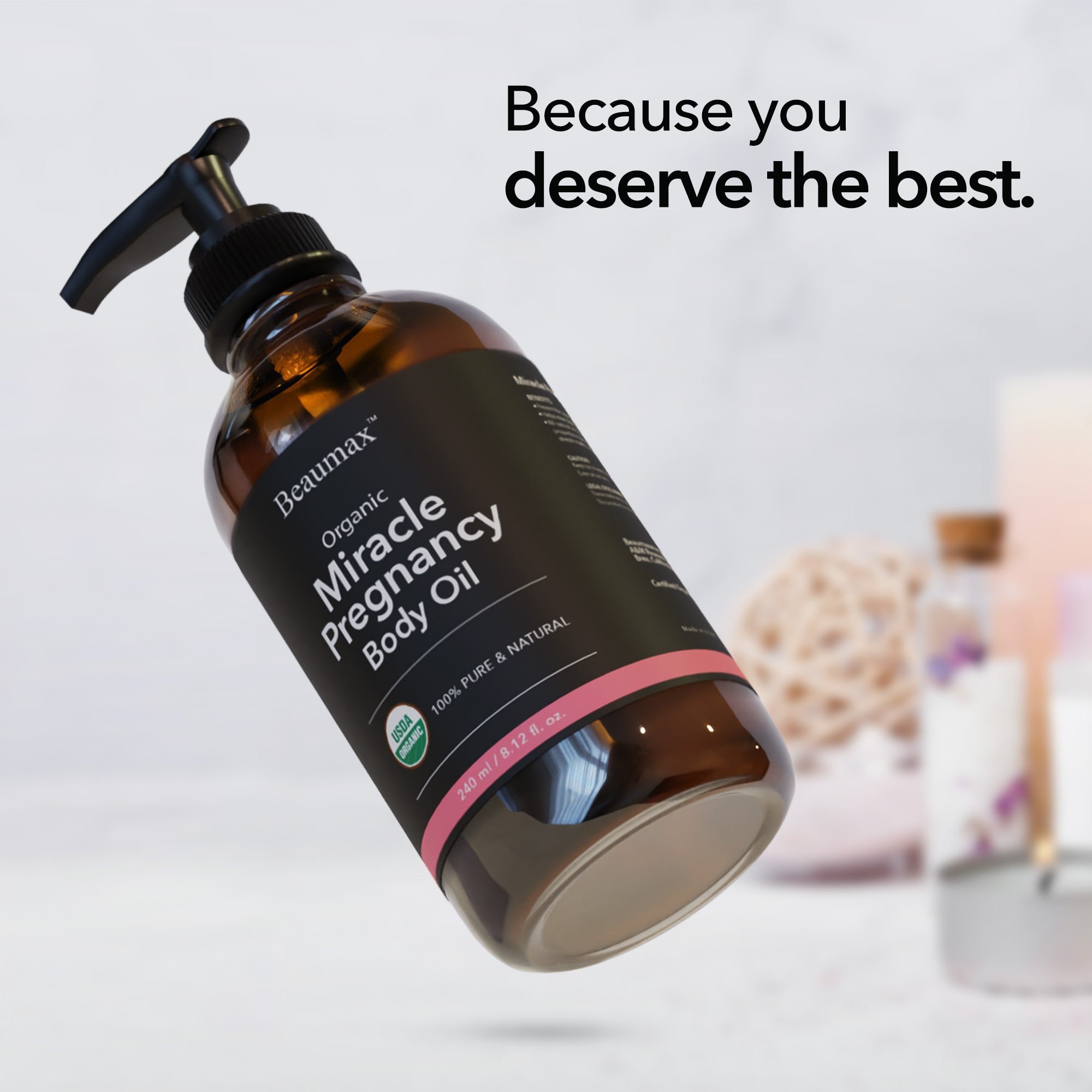 有机奇迹怀孕身体油 240 毫升/8.12 盎司。