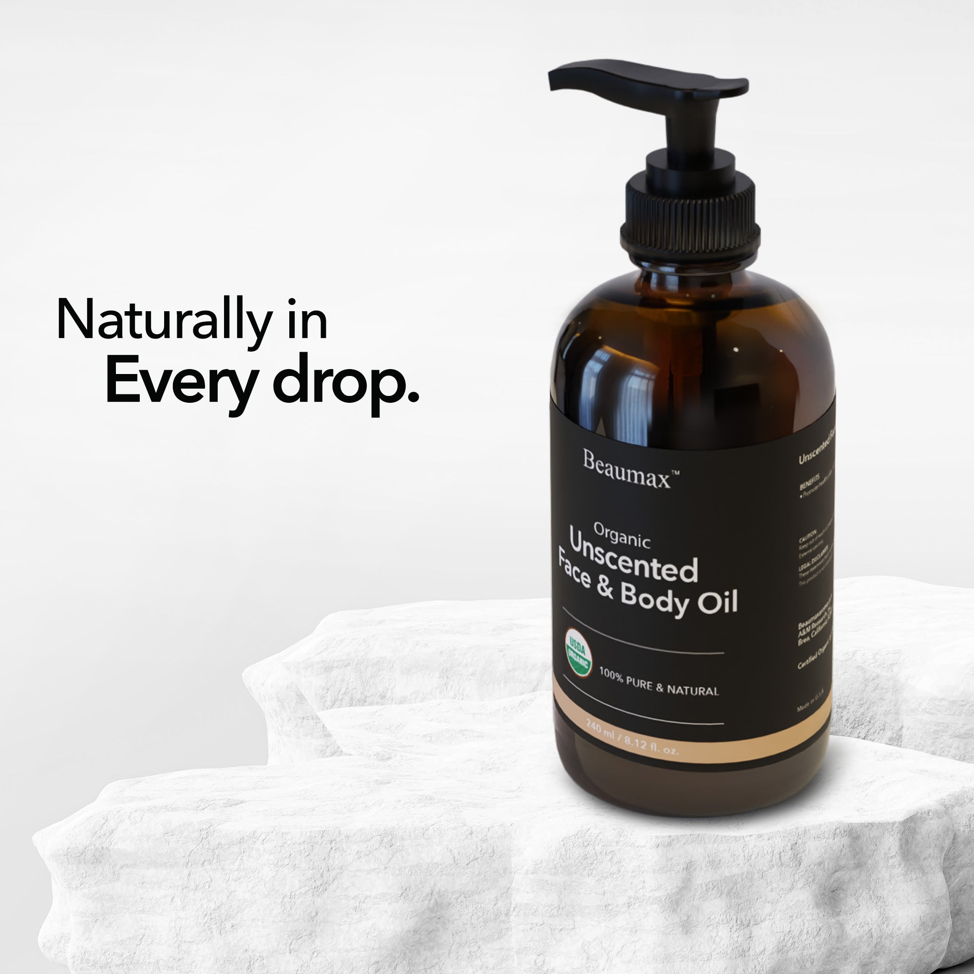 ऑर्गेनिक अनसेंटेड फेस और बॉडी ऑयल 240ml / 8.12fl.oz.