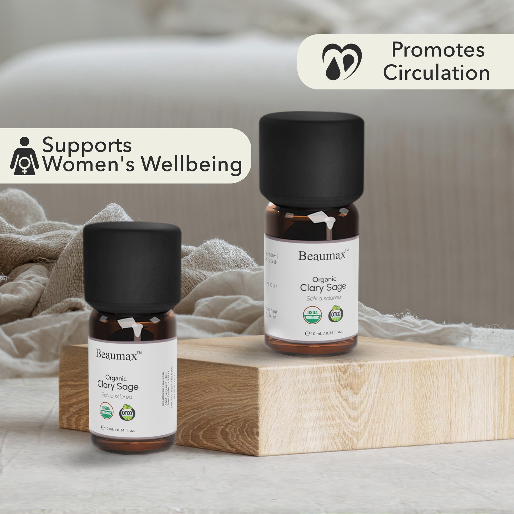 Aceite Esencial de Salvia Clary Orgánica (Salvia Sclarea) 10ml