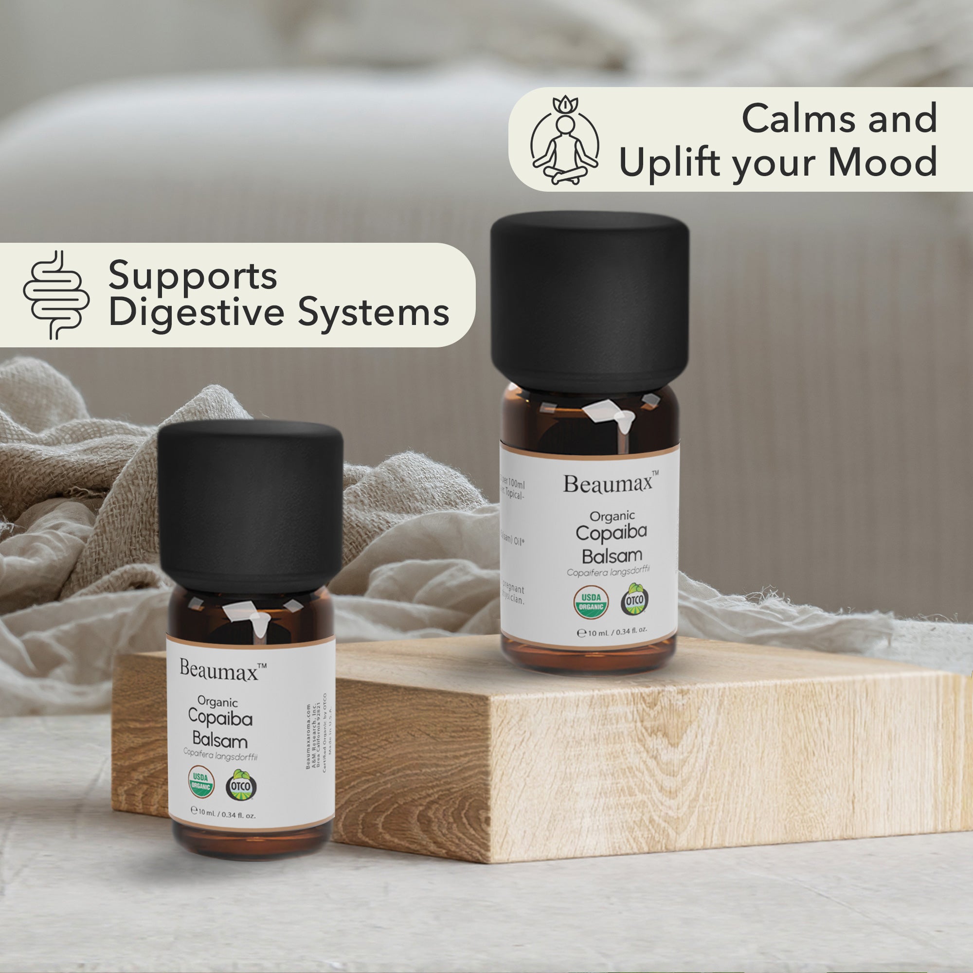 زيت كوبايبا بلسم العطري العضوي (كوبايفيرا لانغسدورفي) 10 مل