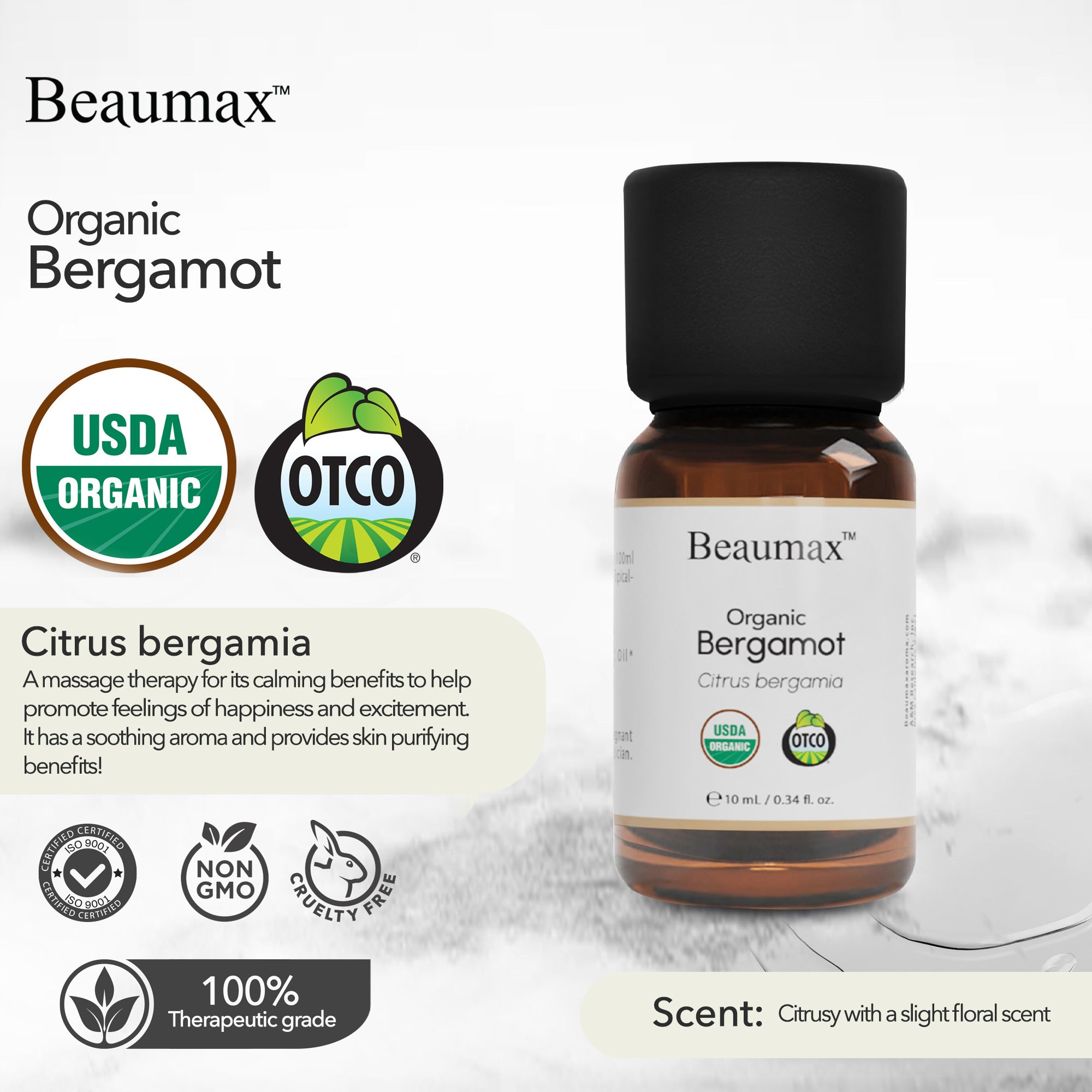 Óleo Essencial Orgânico de Bergamota (Citrus Bergamia) 10ml