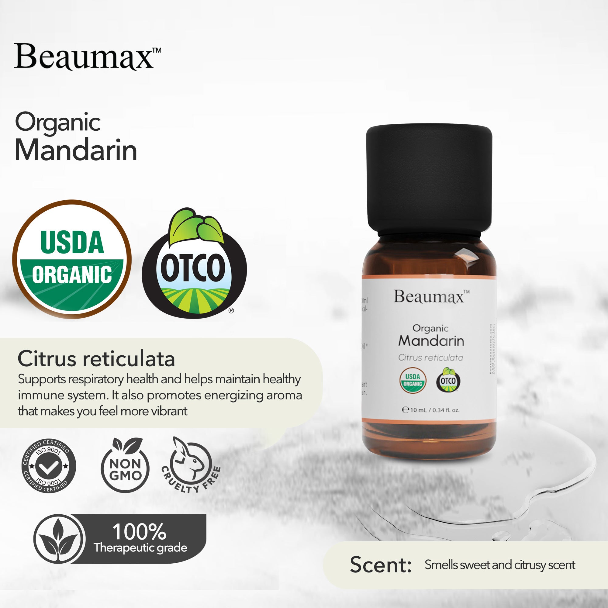 Aceite Esencial de Mandarina Orgánica (Citrus Reticulata) 10ml