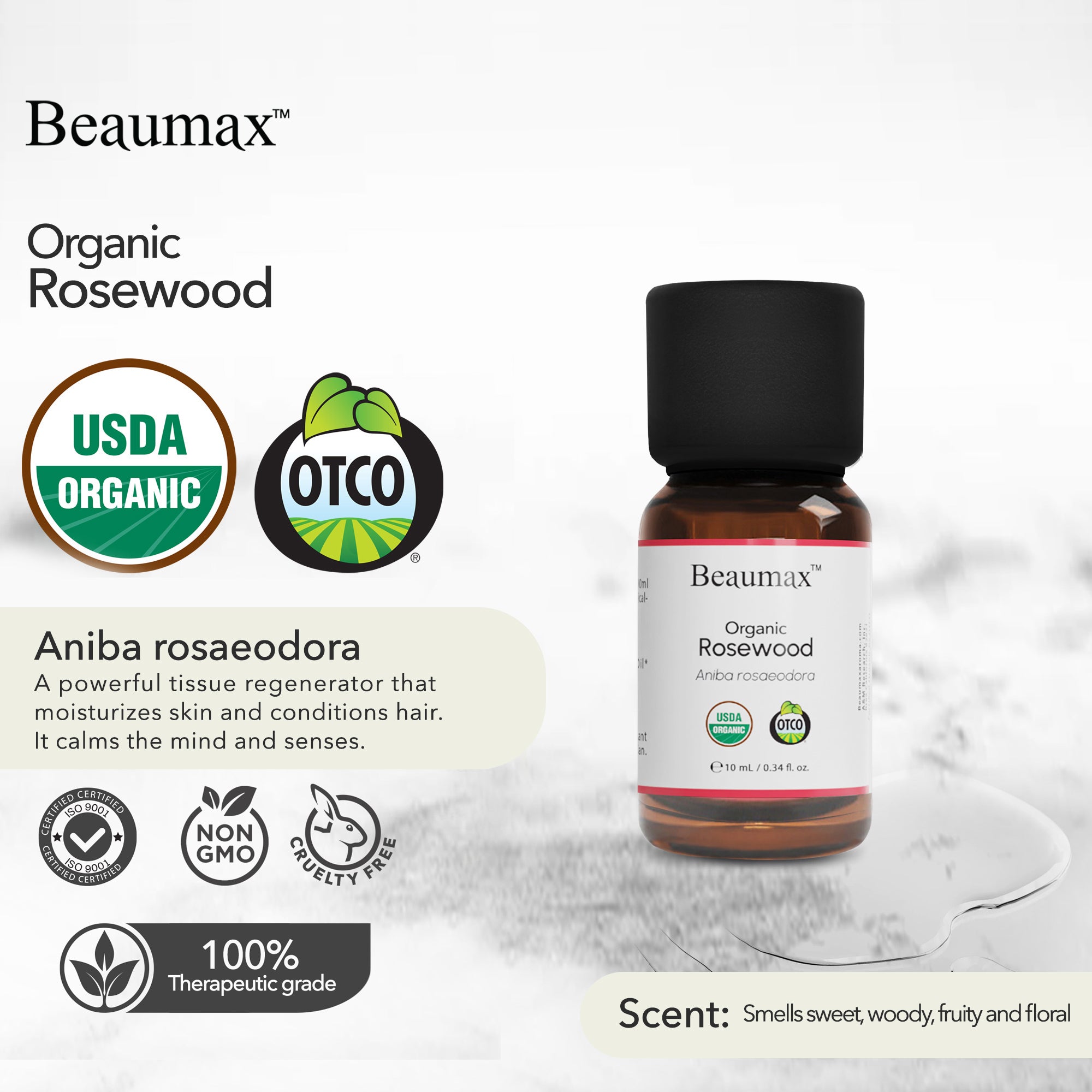 Rosewood - Organic Essential Oil (Aniba Rosaeodora)