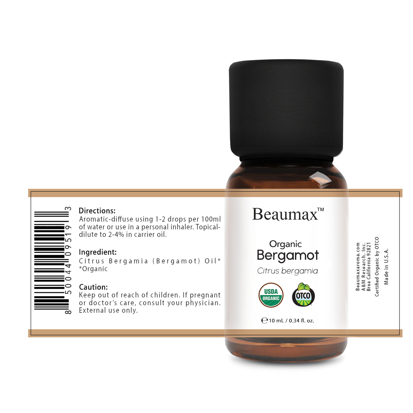 Bergamot Organic Essential Oil (Citrus Bergamia) 10ml