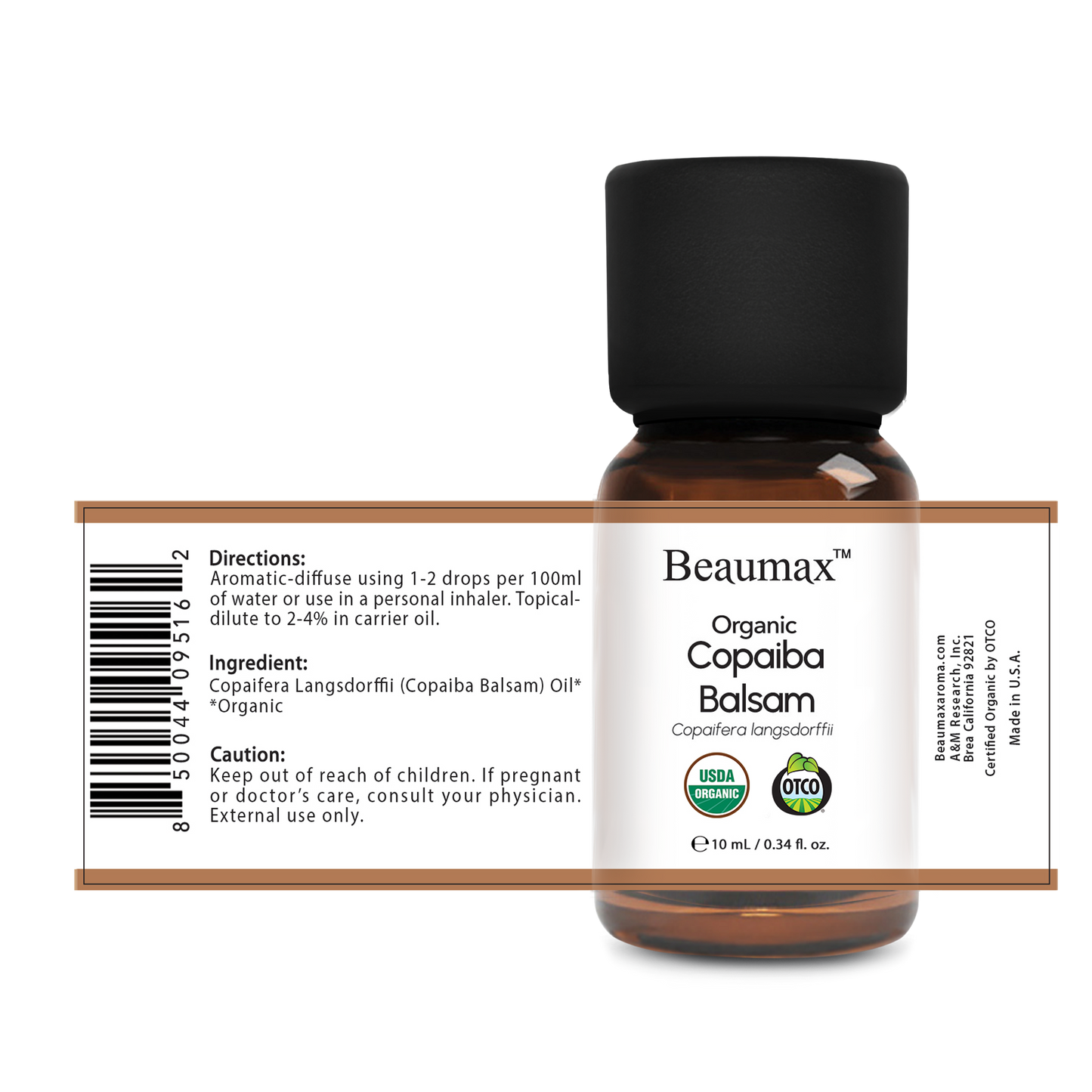 Copaiba Balsam Organic Essential Oil (Copaifera Langsdorffii) 10ml