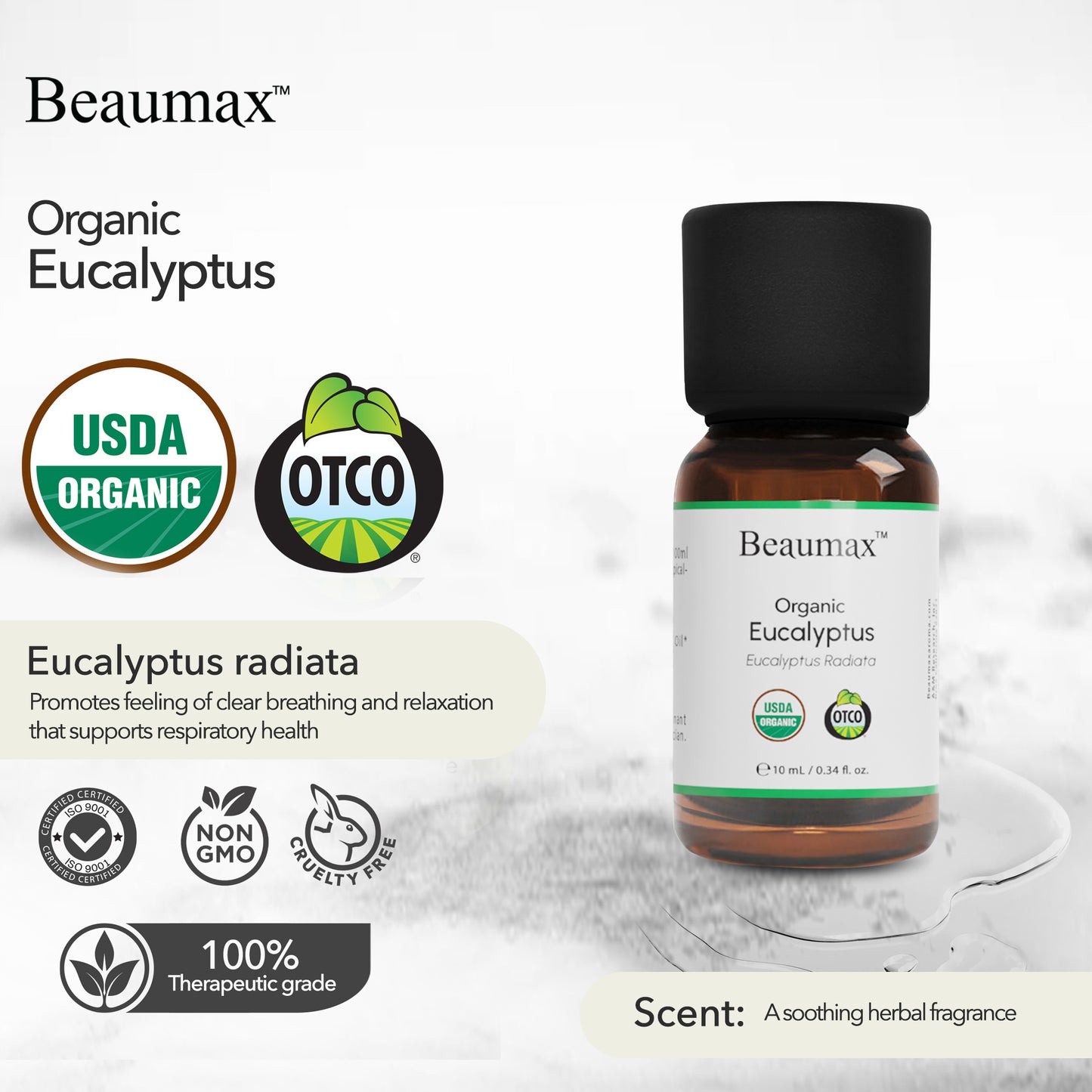 Huile Essentielle Bio d'Eucalyptus (Eucalyptus Radiata) 10 ml
