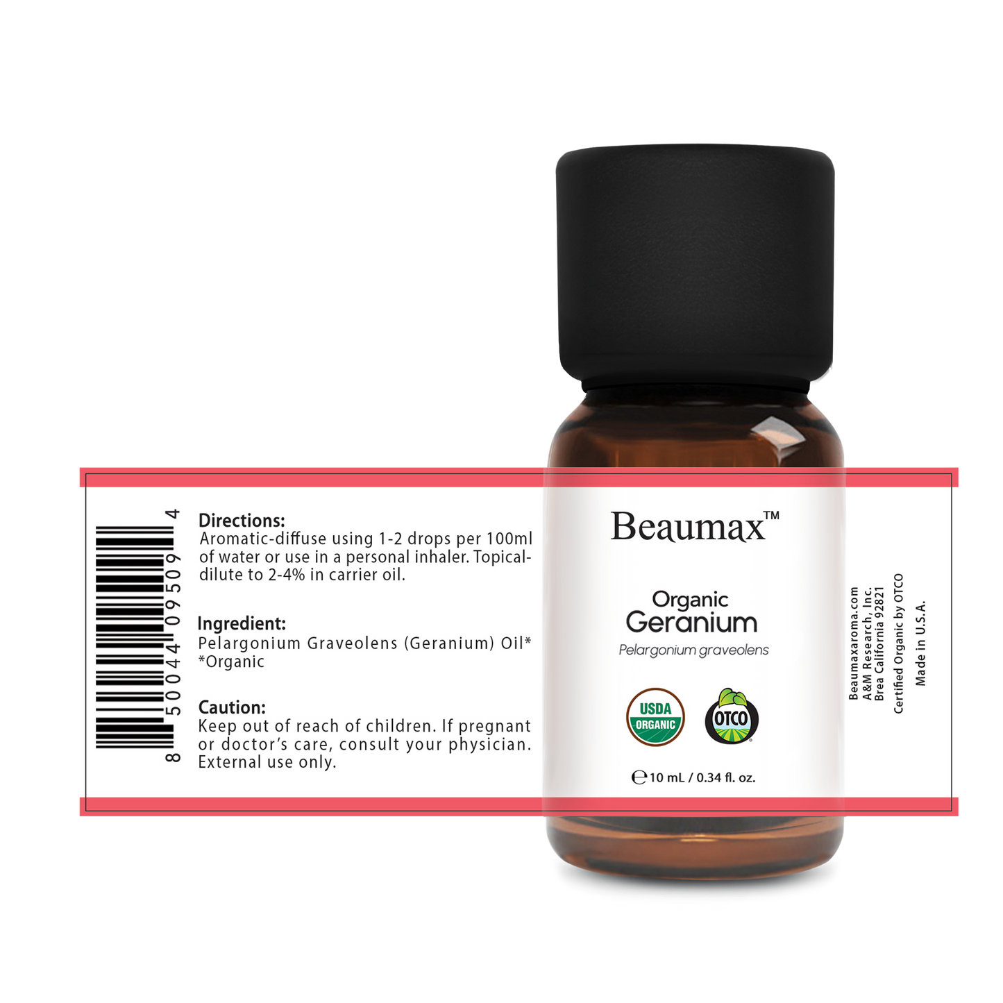 Huile Essentielle de Géranium Bio (Pelargonium Graveolens) 10 ml