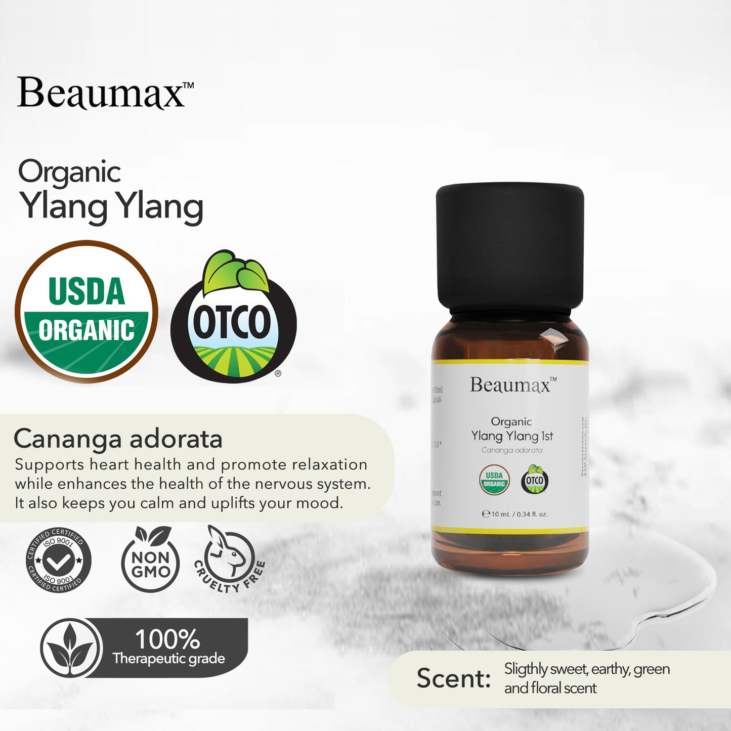 Ylang Ylang Organic Essential Oil (Cananga Odorata) 10ml
